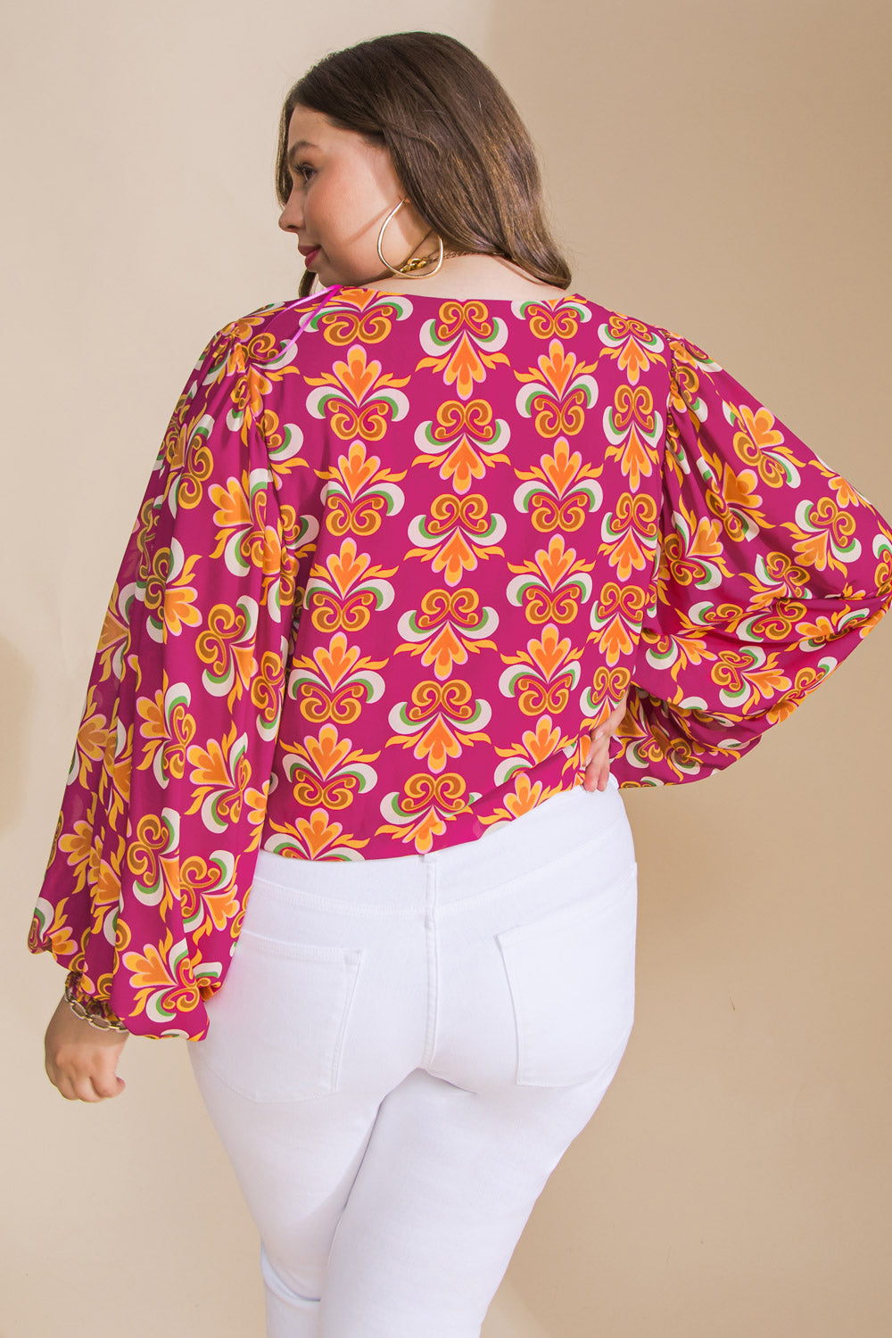 Starting Over Woven Bodysuit Surplice Neckline Sleeves