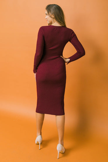 EASY ON ME SWEATER MIDI DRESS