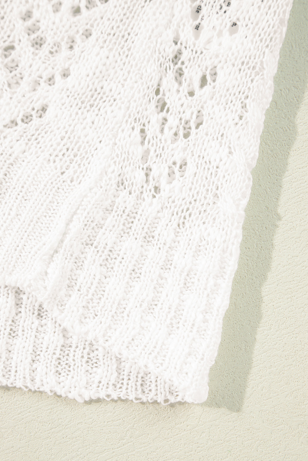 Chic white plus size eyelet knit open cardigan for effortless layering