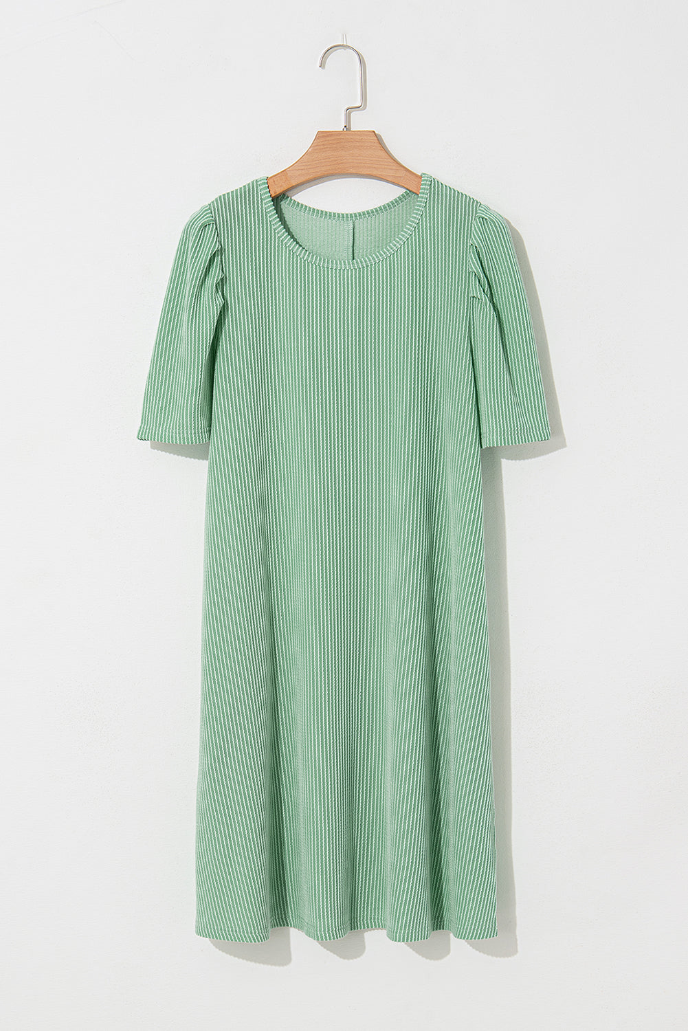 Blossom Corded Crew Neck Puff Sleeve Mini Dress Divine Design4U