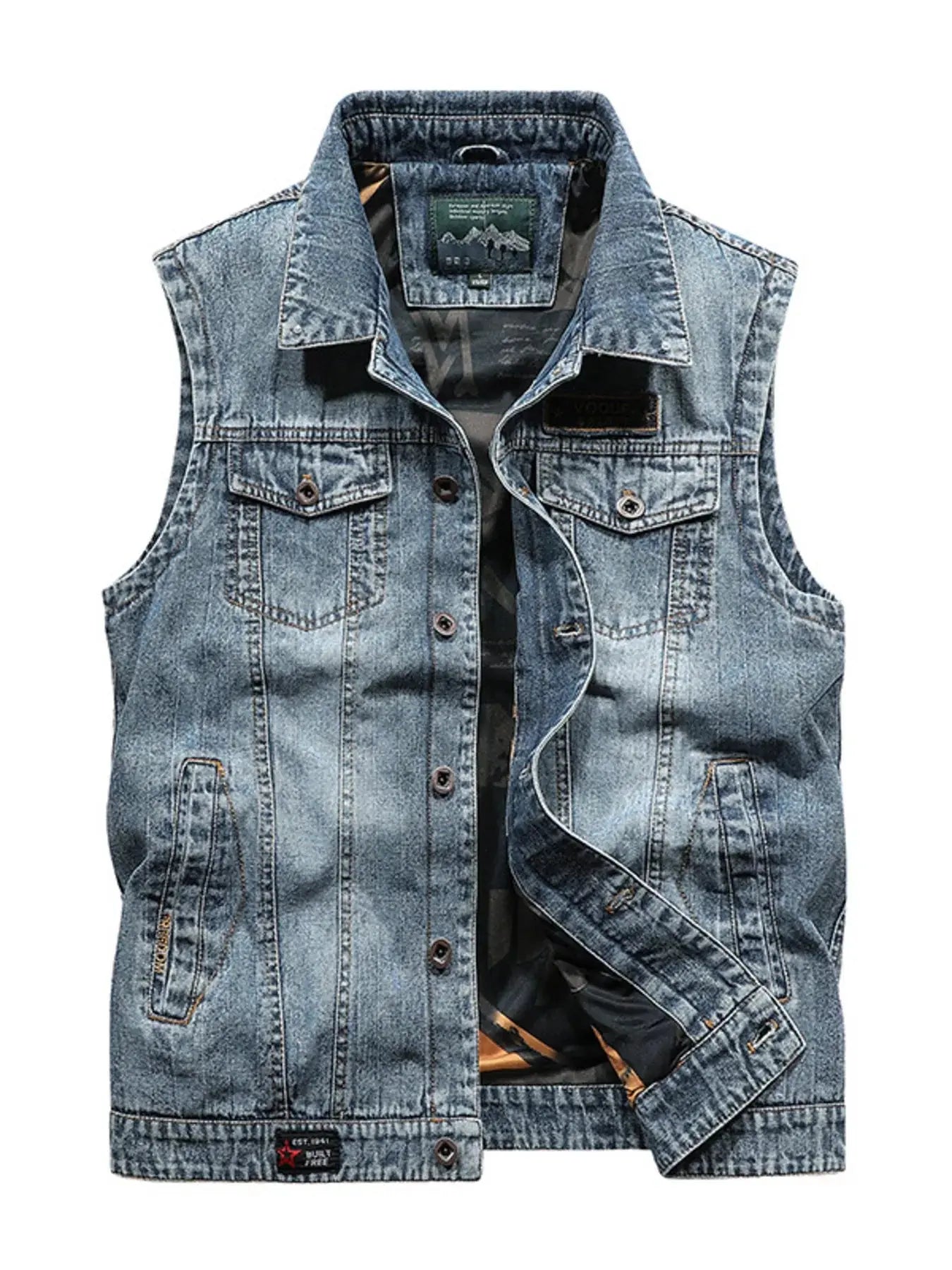 Men's Plus Size Button Up Denim Vest Simply Love