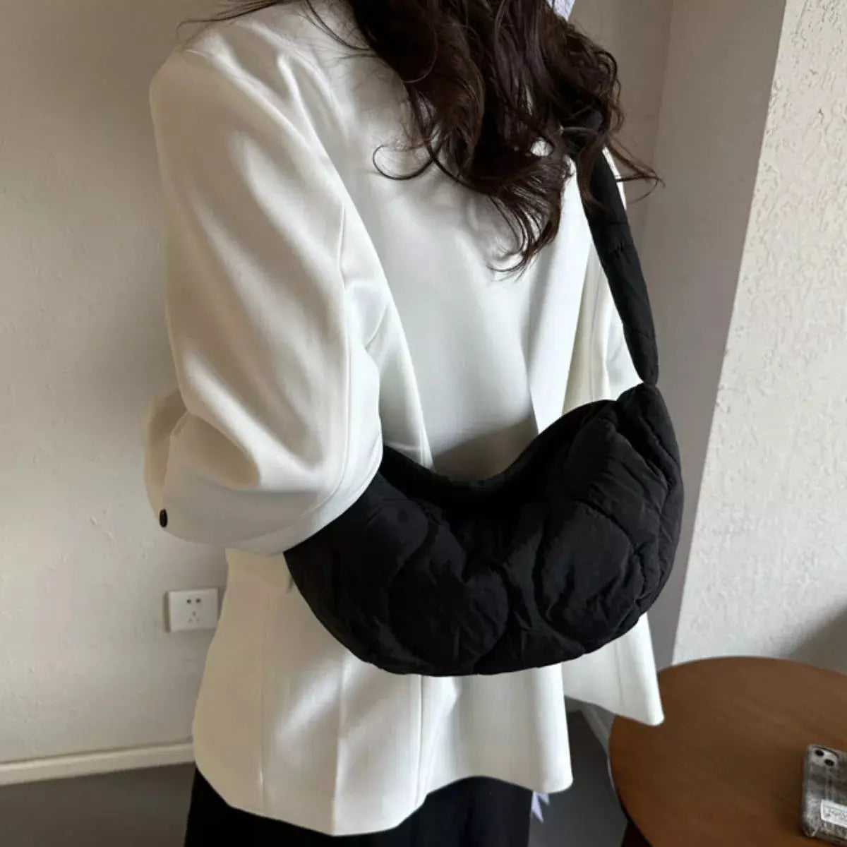 Solid Color Quilted Crossbody Bag Simply Love