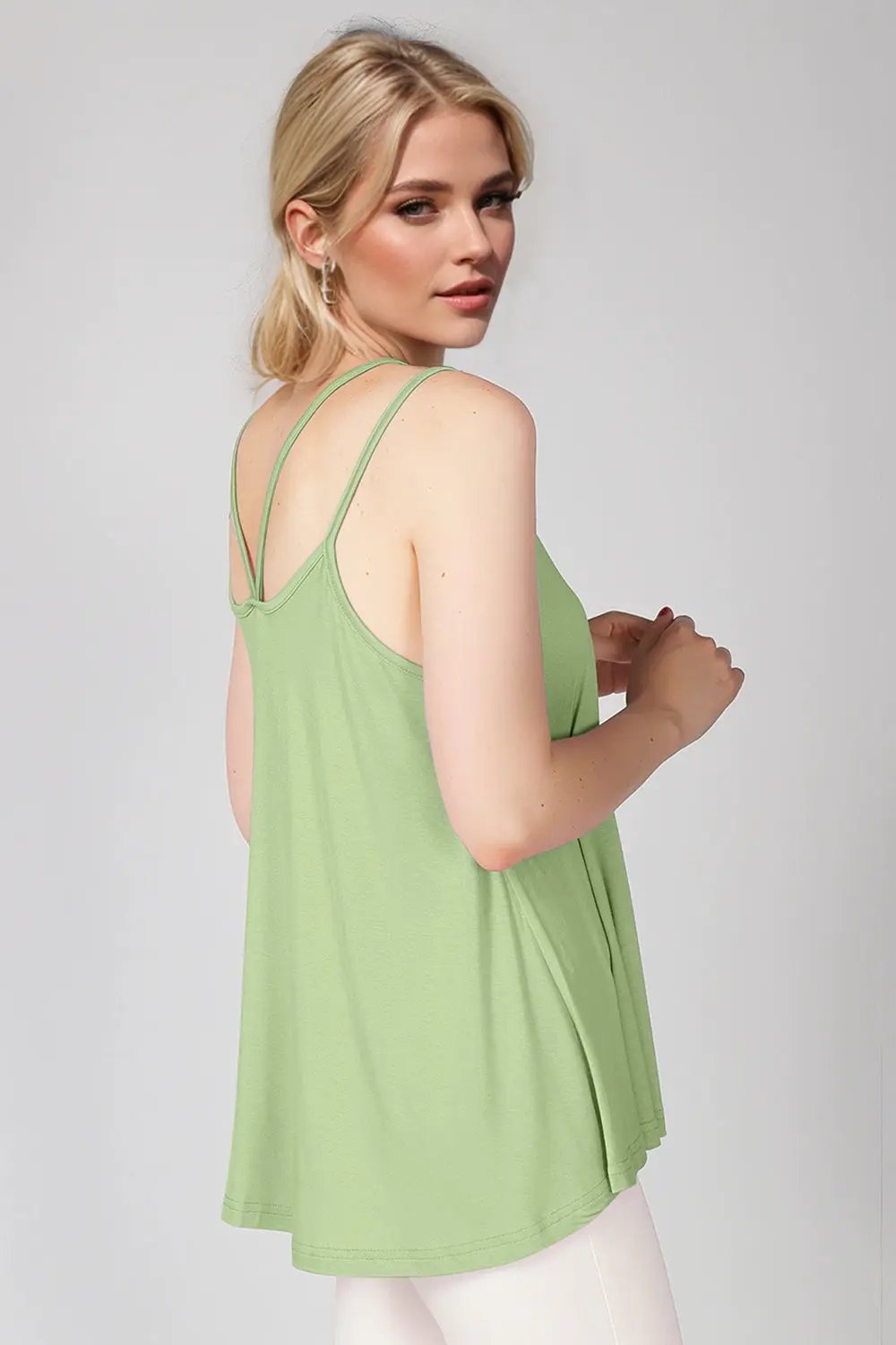 Basic Bae Bamboo Scoop Neck Double Spaghetti Straps Cami - Love Salve