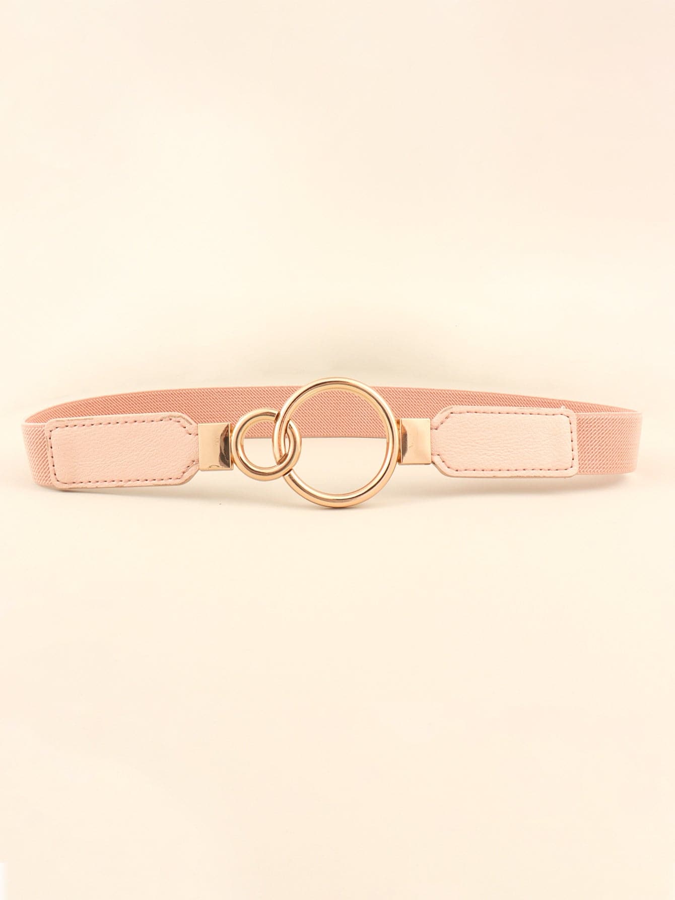 Double Ring Buckle Elastic PU Belt.