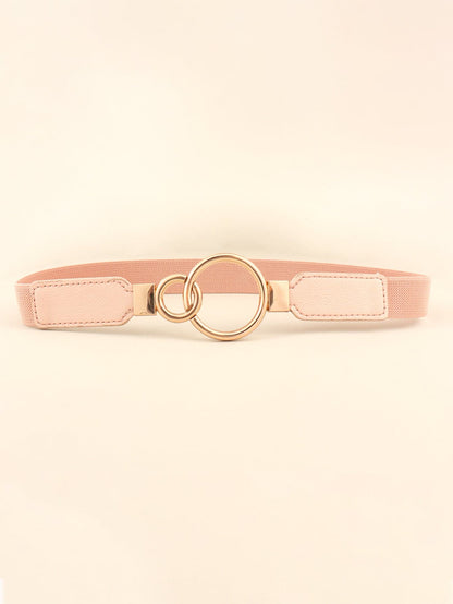 Double Ring Buckle Elastic PU Belt.