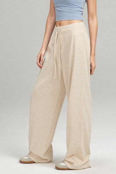 Casual Comfort Wide Leg Drawstring Pants with Pockets