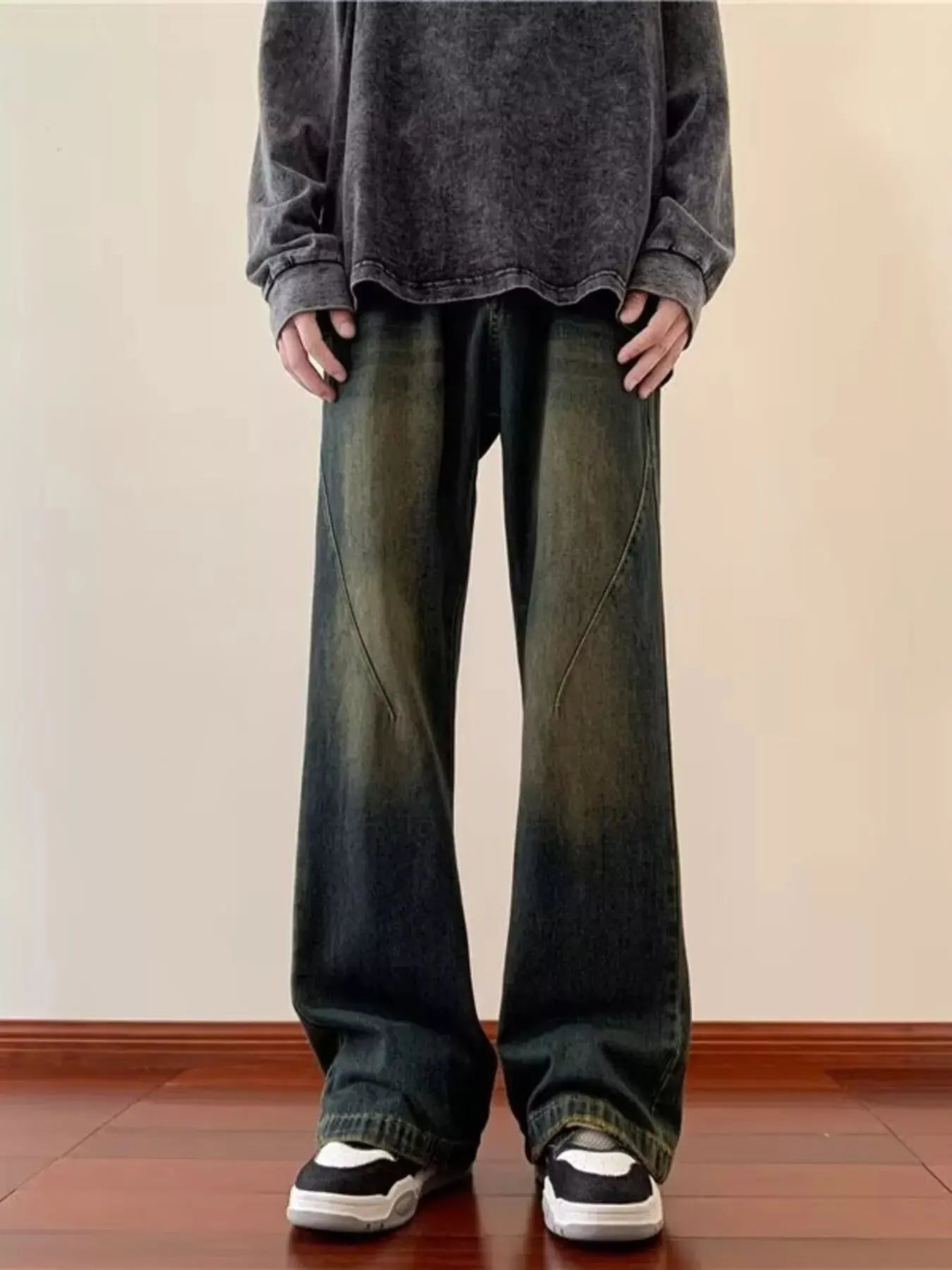 Men's Full Size Vintage Wash Wide Leg Jeans Plus Size Simply Love