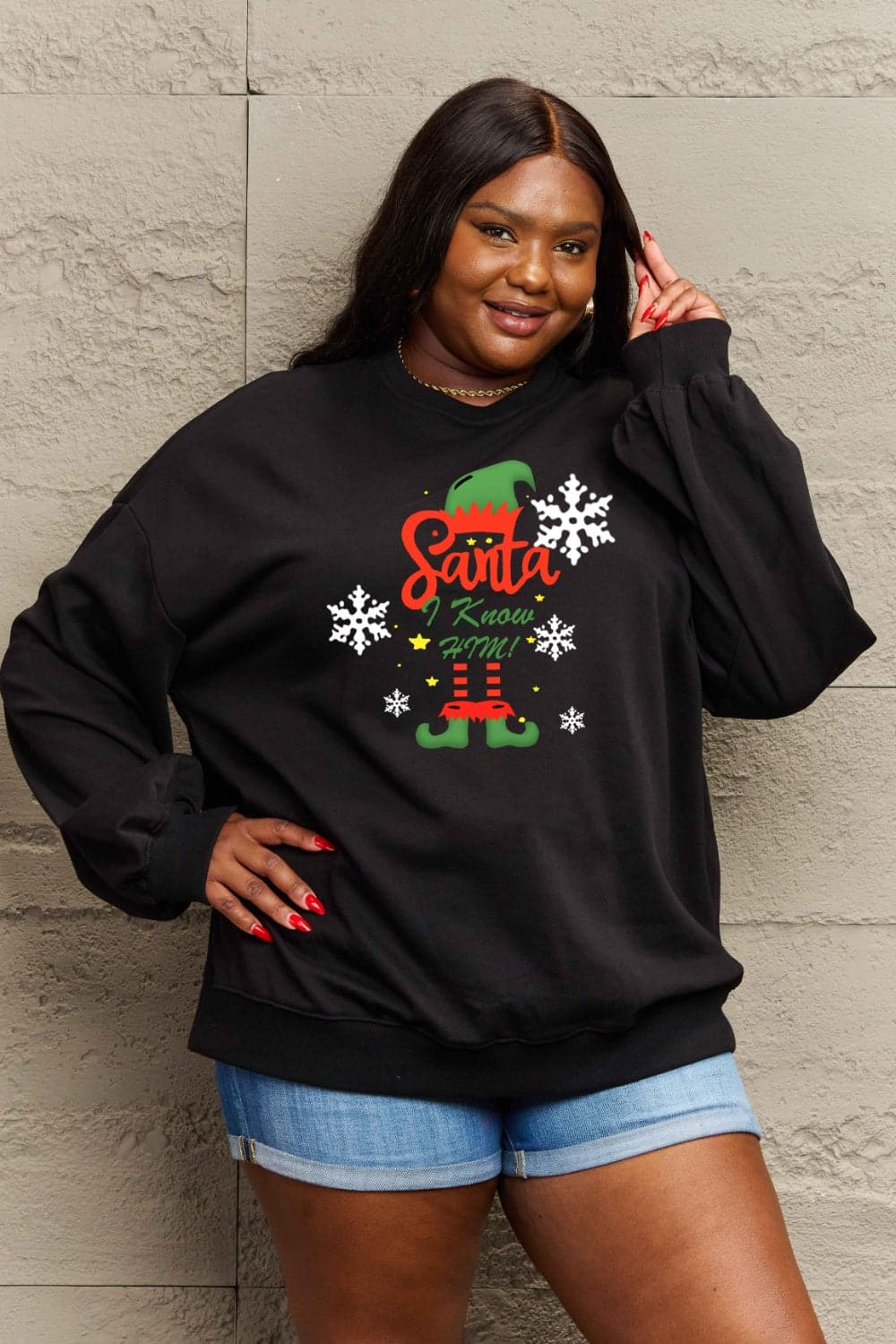 Simply Love Full Size Graphic Round Neck Sweatshirt.