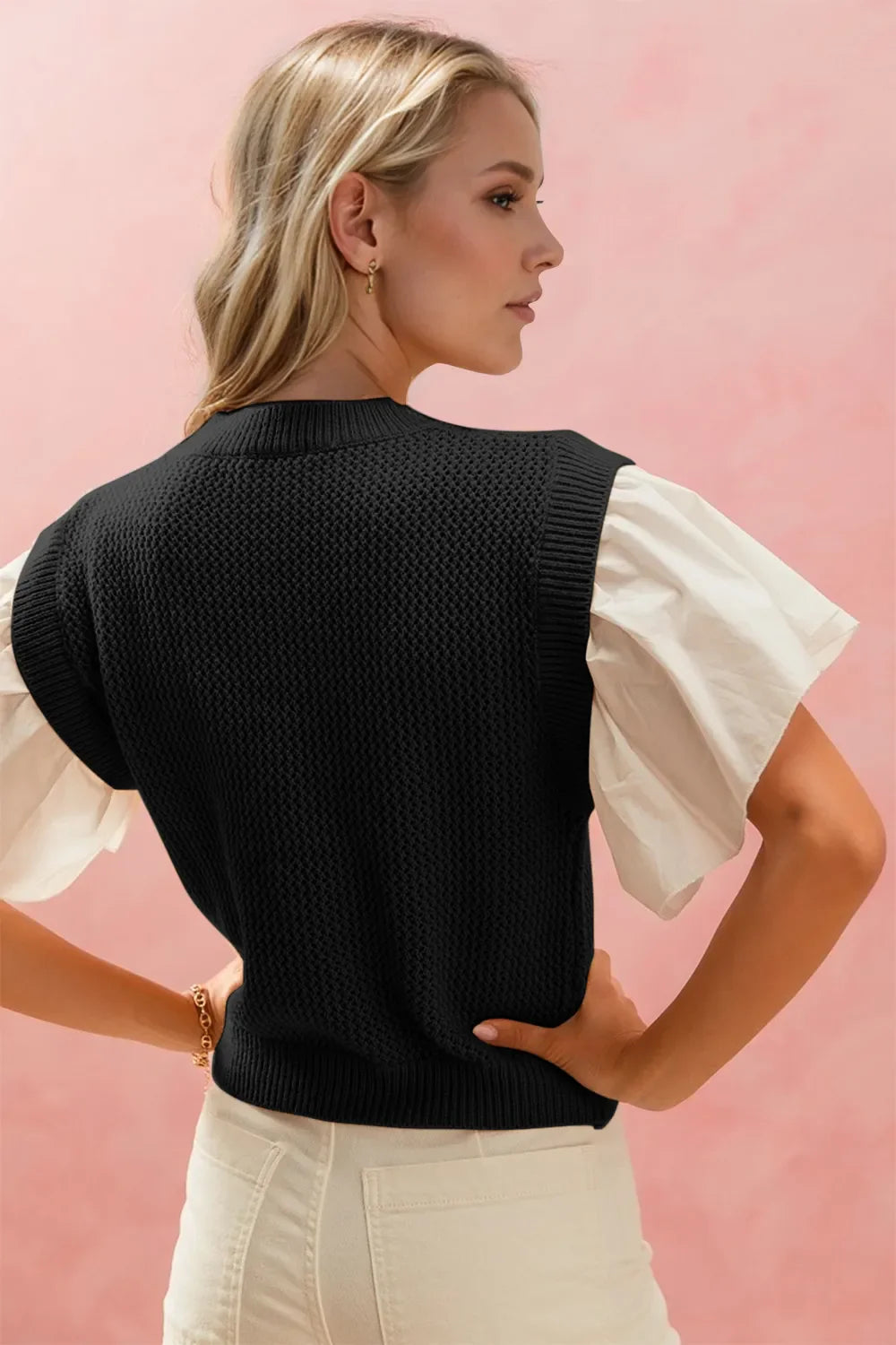 Double Take: Ruffled Sweater, Short Sleeve