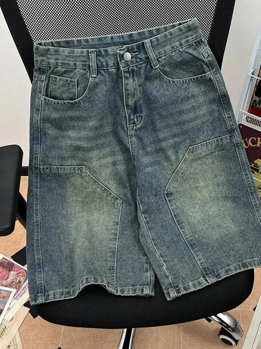 Men's Plus Size Vintage Wash Denim Shorts Simply Love