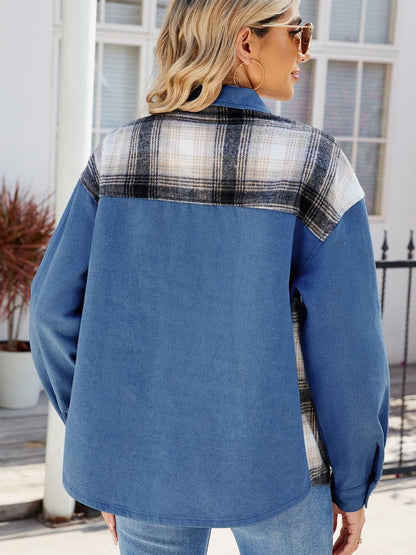 Chic plaid denim jacket for women