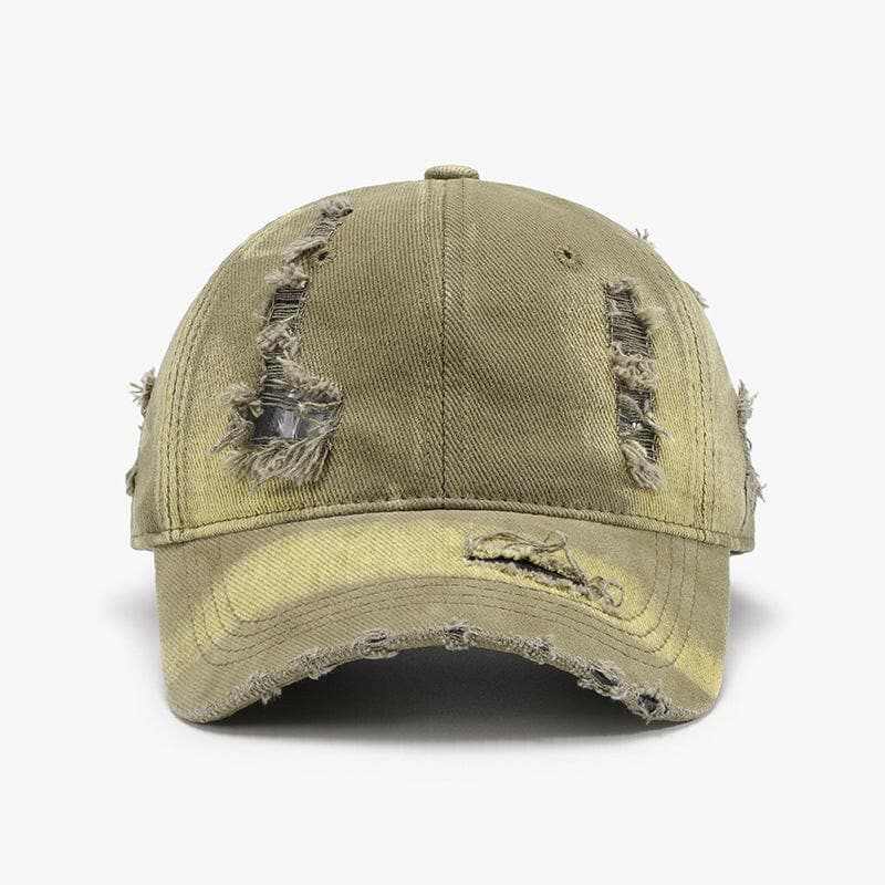 Distressed Adjustable Cotton Baseball Cap.