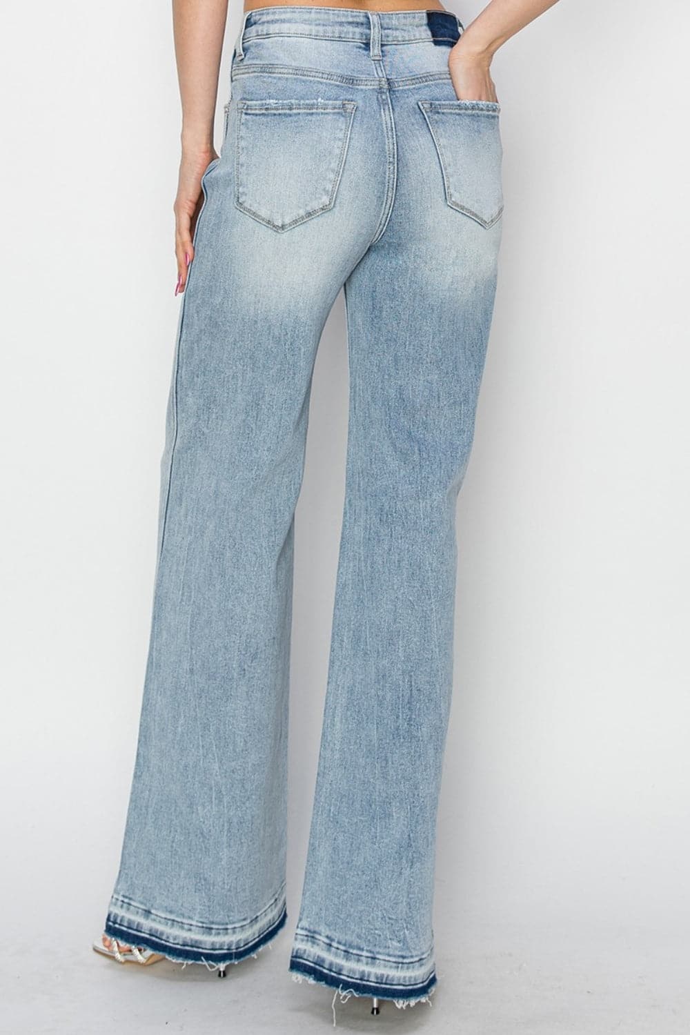 Risen Full Size High Rise Wide Leg Jeans.