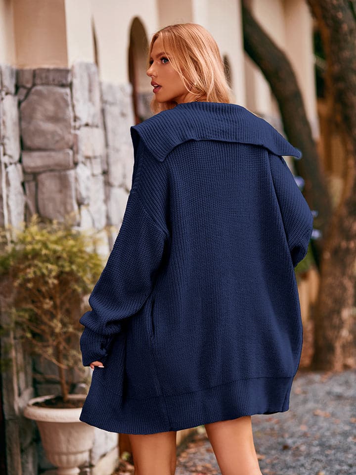 Dropped Shoulder Long Sleeve Cardigan.