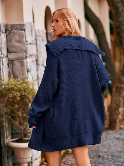 Dropped Shoulder Long Sleeve Cardigan.