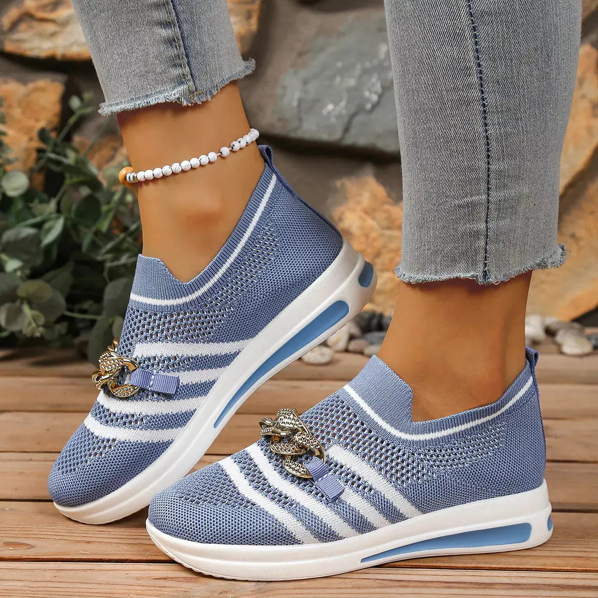 Round Toe Mesh Slip-Ons Simply Love