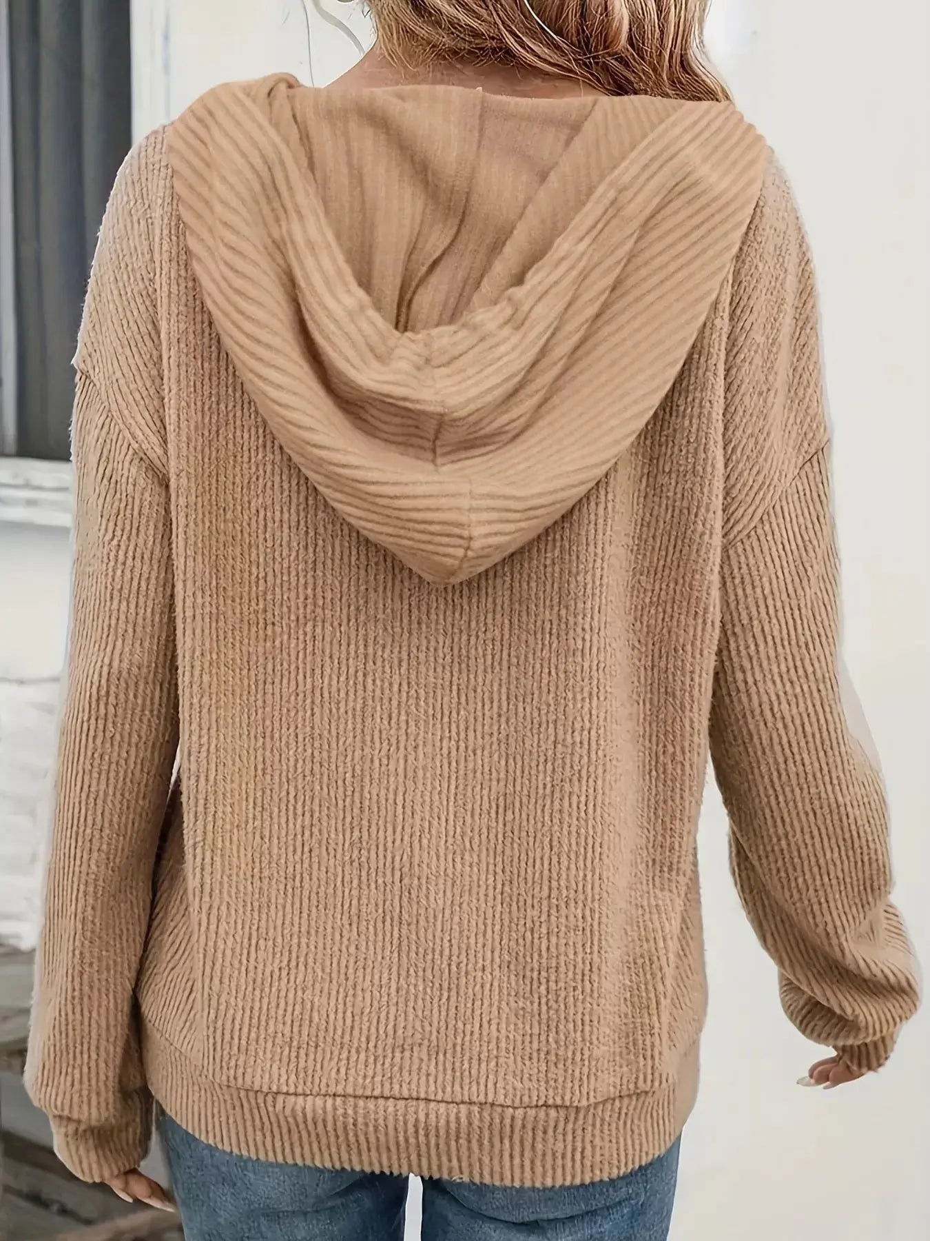 Button-Front Drawstring Hoodie Simply Love
