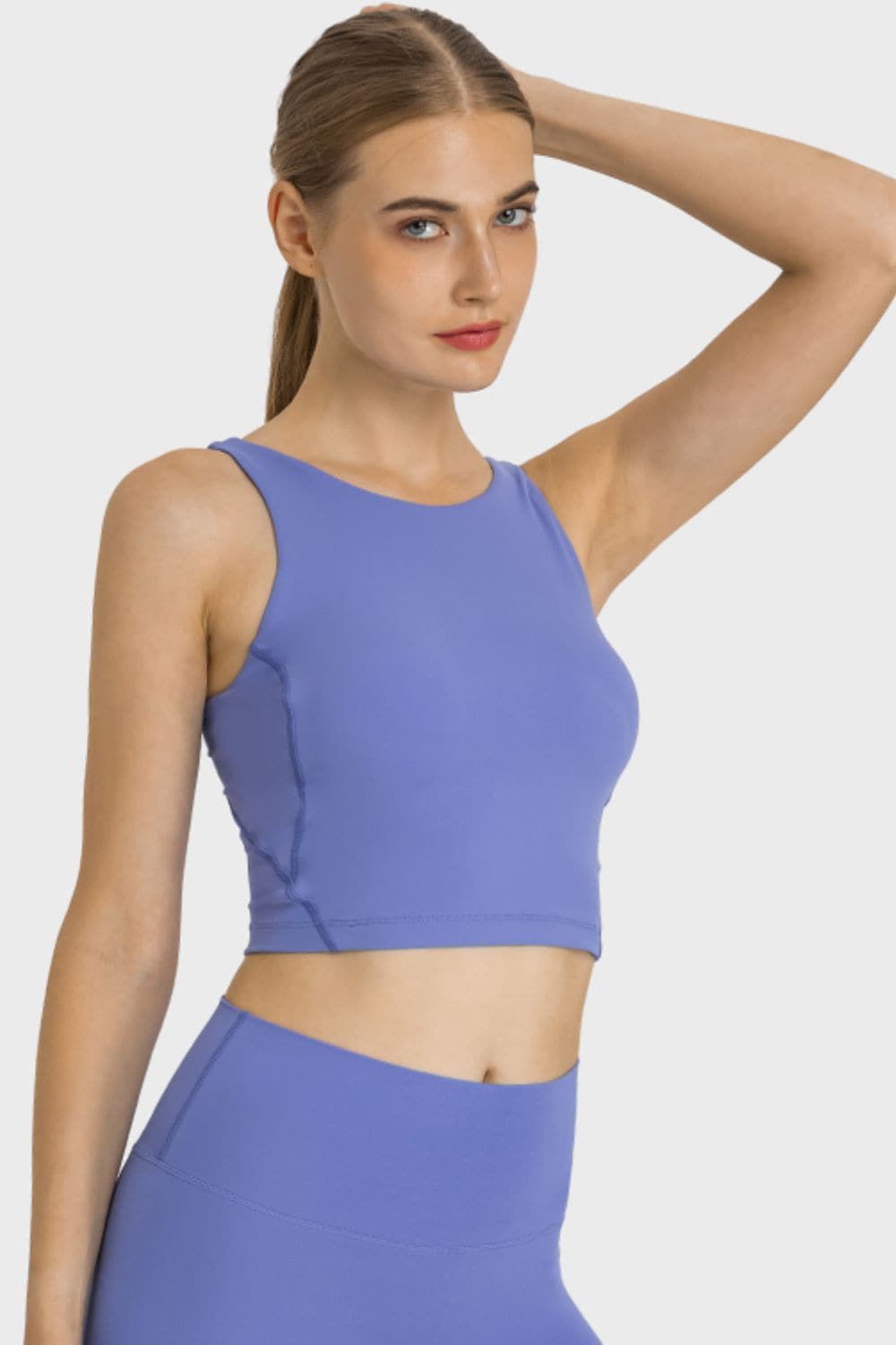 Feel Like Skin Highly Stretchy Cropped Sports Tank.