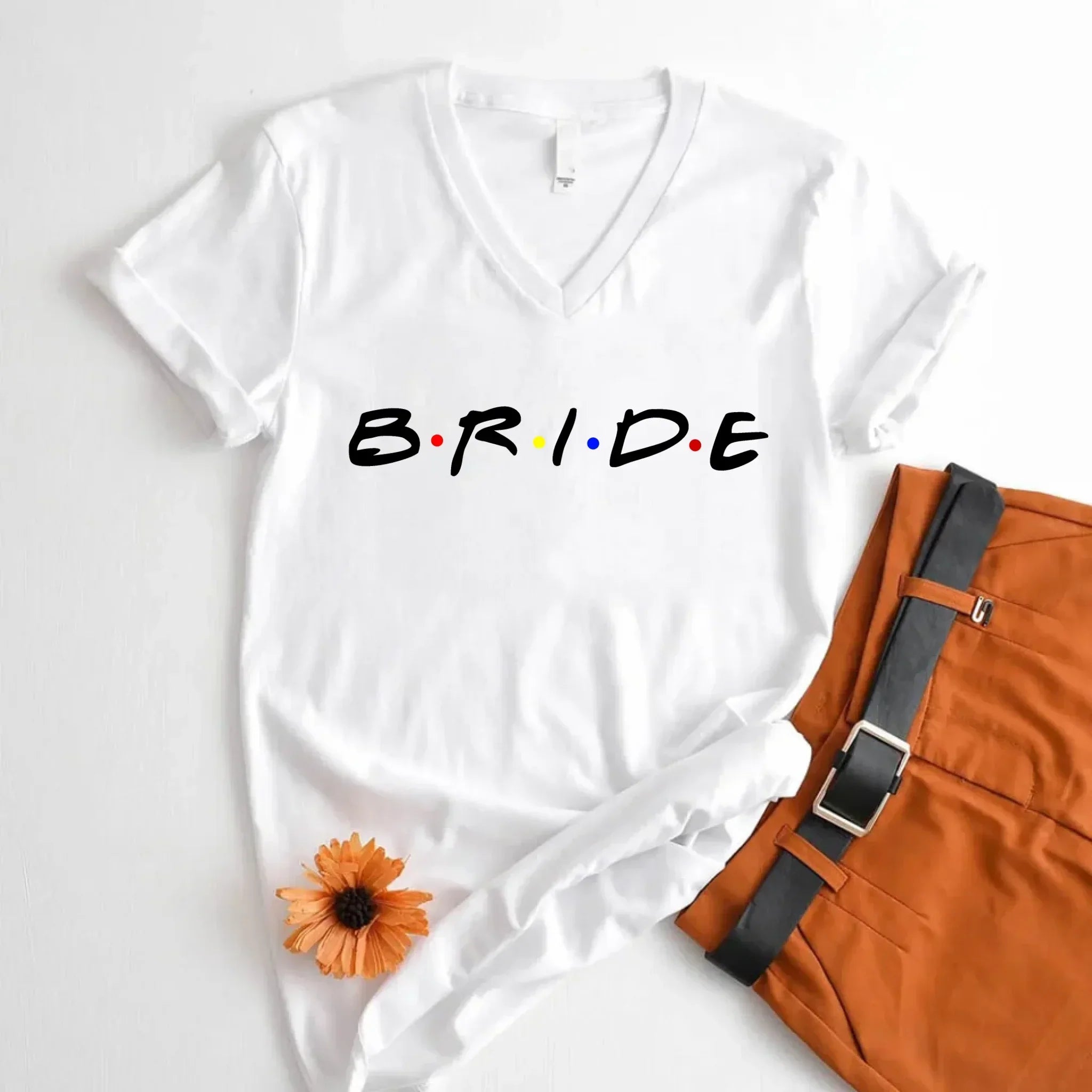 Adorb.co I Do Crew V-Neck Tee close-up, showcasing the elegant graphic on the soft cotton blend fabric.