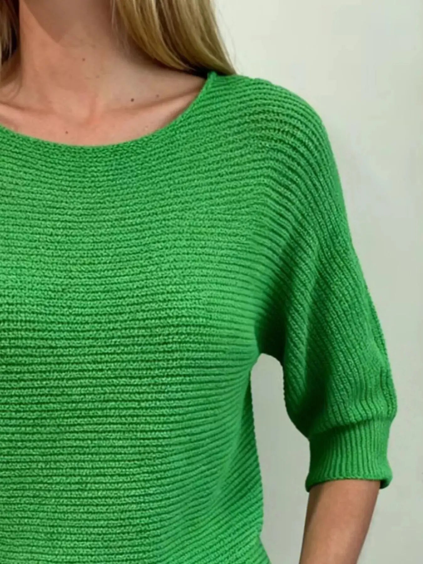 Full Size Ribbed Knit Round Neck Sweater Plus Size Simply Love