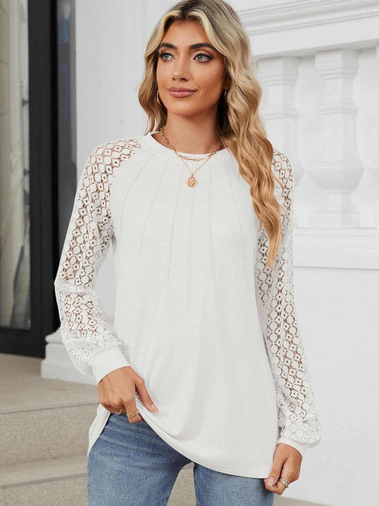 Lace long sleeve top in black - Love Salve 