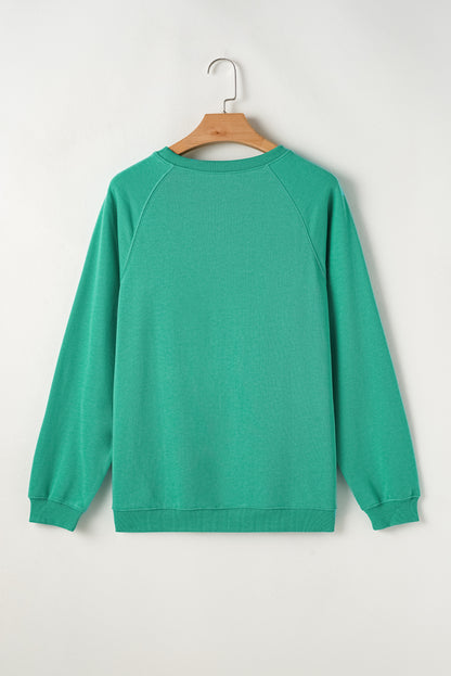 Mint green striped pullover - rainbow colorblock design