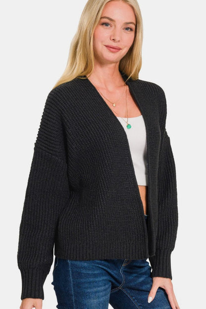 Cozy drop shoulder cardigan for effortless layering