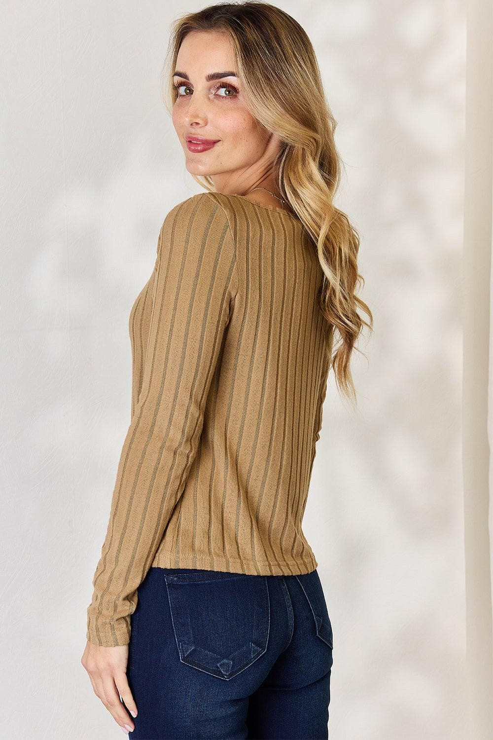 Basic Bae Full Size Ribbed Long Sleeve T-Shirt - Love Salve