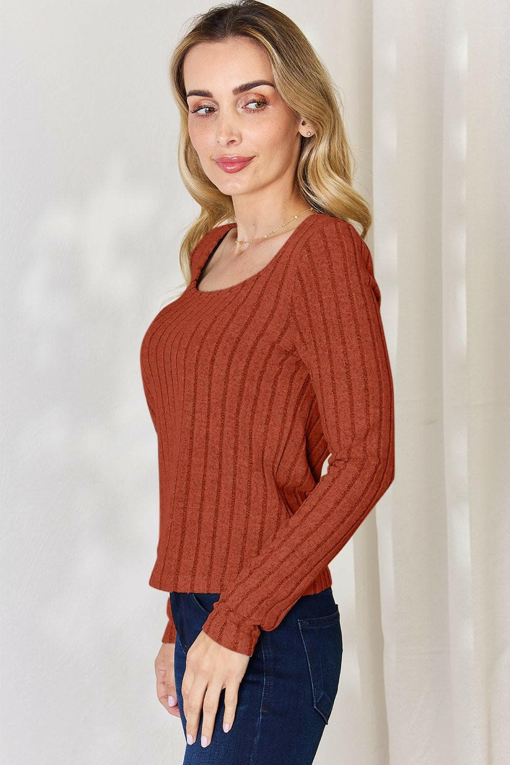 Basic Bae Full Size Ribbed Long Sleeve T-Shirt - Love Salve