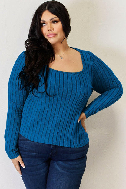 Basic Bae Full Size Ribbed Long Sleeve T-Shirt - Love Salve