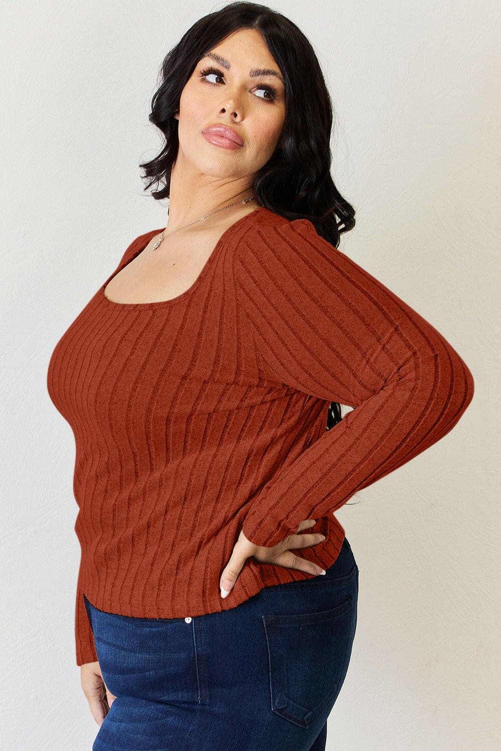 Basic Bae Full Size Ribbed Long Sleeve T-Shirt - Love Salve