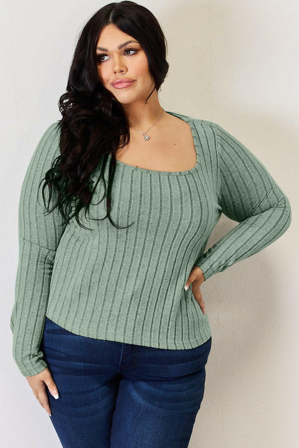 Basic Bae Full Size Ribbed Long Sleeve T-Shirt - Love Salve