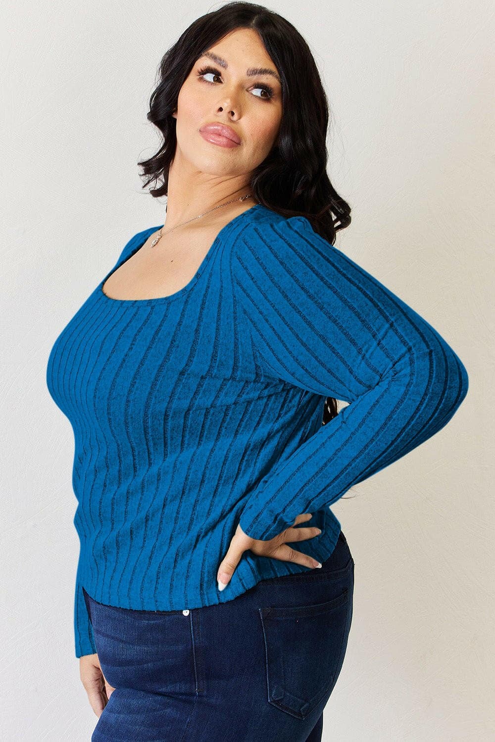 Basic Bae Full Size Ribbed Long Sleeve T-Shirt - Love Salve