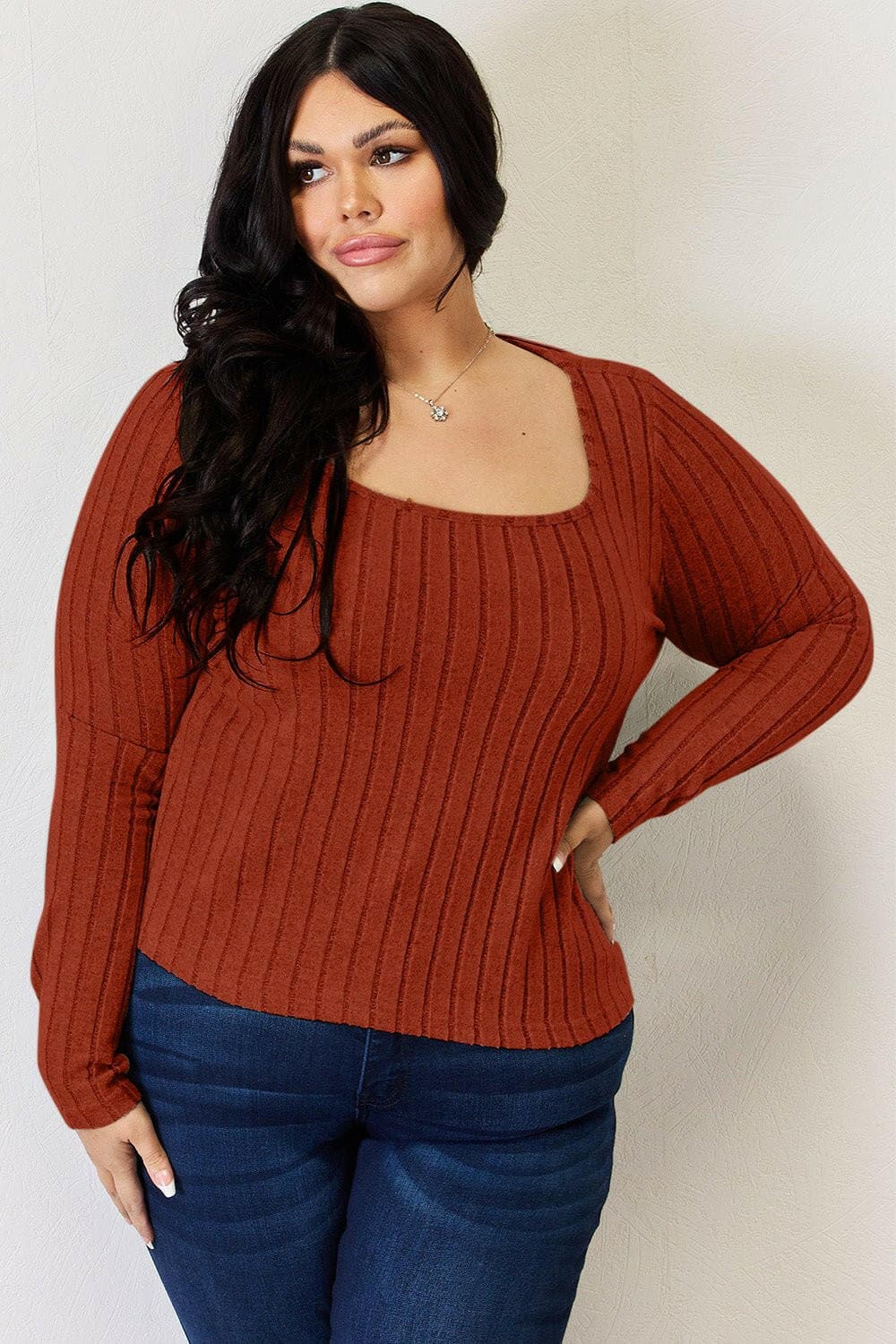 Basic Bae Full Size Ribbed Long Sleeve T-Shirt - Love Salve