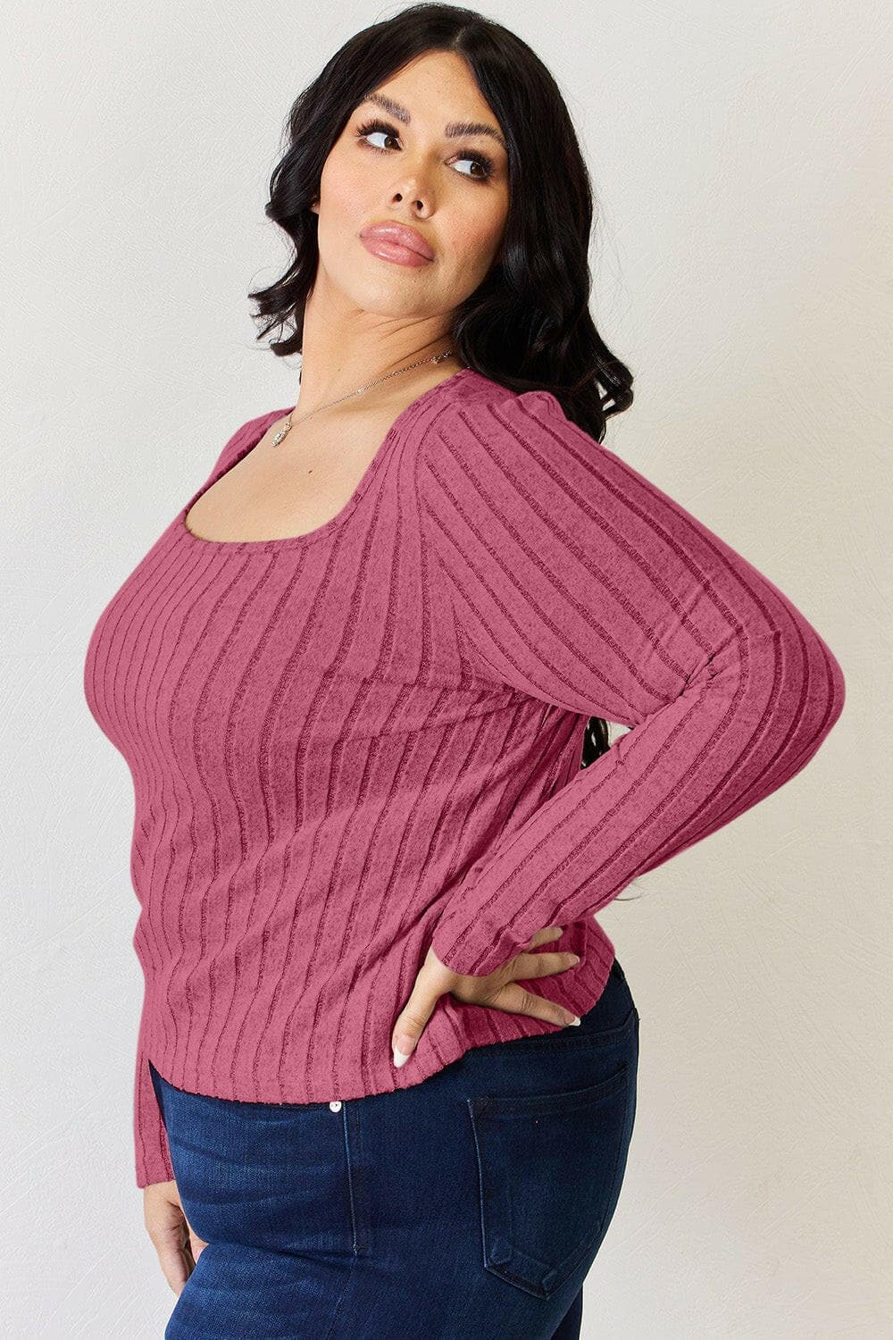 Basic Bae Full Size Ribbed Long Sleeve T-Shirt - Love Salve