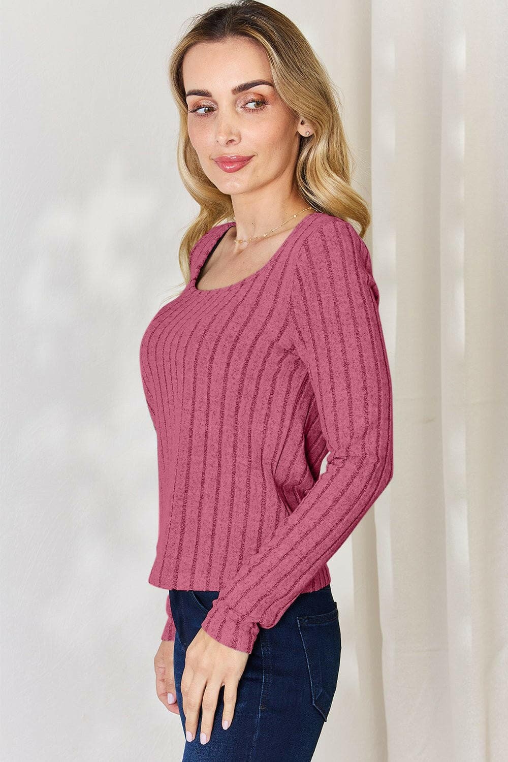 Basic Bae Full Size Ribbed Long Sleeve T-Shirt - Love Salve