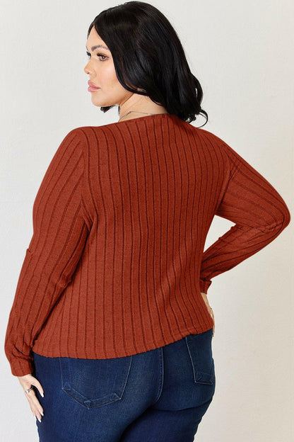 Basic Bae Full Size Ribbed Long Sleeve T-Shirt - Love Salve