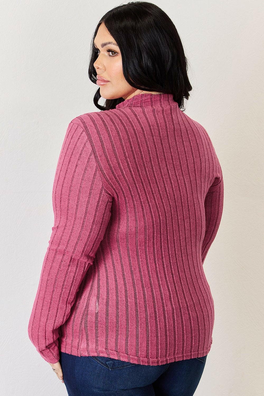 Ribbed Mock Neck Long Sleeve Tee - Chic and CozyUpgrade Your Style with Our Ribbed Mock Neck Long Sleeve Tee
 Elevate Your Look: Stand out with the stylish ribbed design that adds a touch of sophistication to any Love Salve Ribbed Mock Neck Long Sleeve Tee - ChicTIKTOK