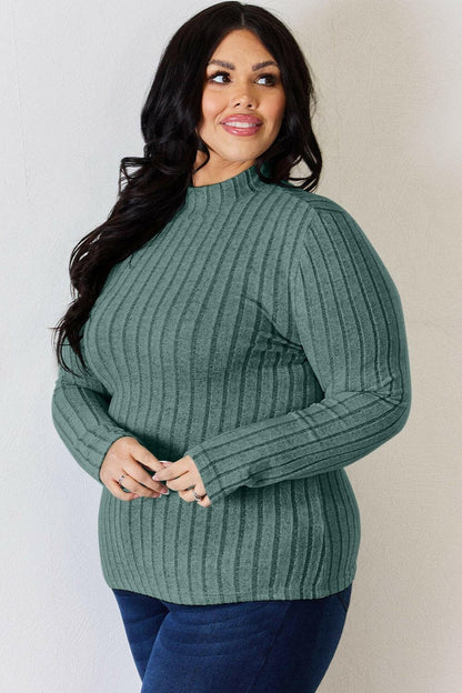 Ribbed Mock Neck Long Sleeve Tee - Chic and CozyUpgrade Your Style with Our Ribbed Mock Neck Long Sleeve Tee
 Elevate Your Look: Stand out with the stylish ribbed design that adds a touch of sophistication to any Love Salve Ribbed Mock Neck Long Sleeve Tee - ChicTIKTOK