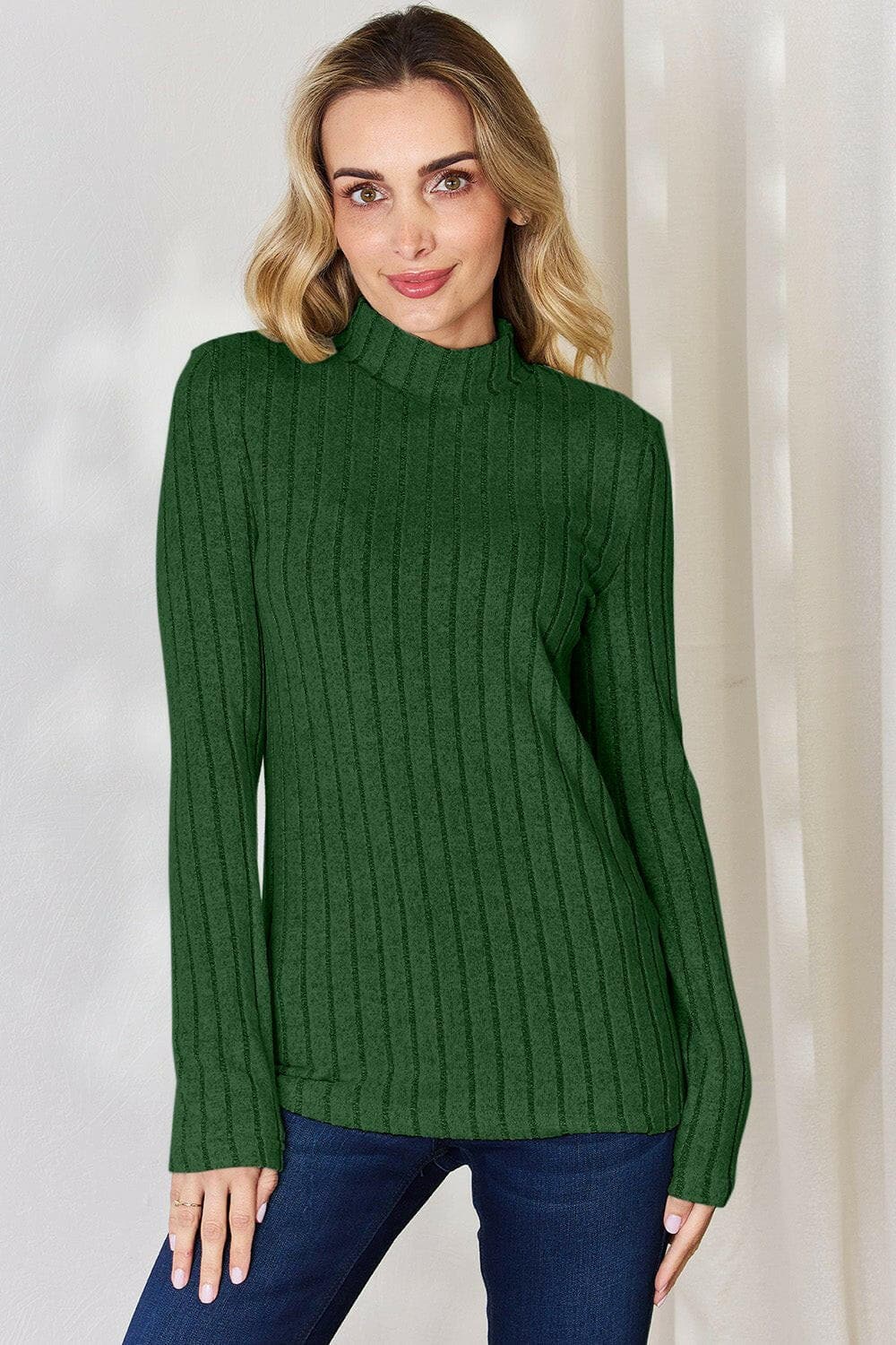 Ribbed Mock Neck Long Sleeve Tee - Chic and CozyUpgrade Your Style with Our Ribbed Mock Neck Long Sleeve Tee
 Elevate Your Look: Stand out with the stylish ribbed design that adds a touch of sophistication to any Love Salve Ribbed Mock Neck Long Sleeve Tee - ChicTIKTOK