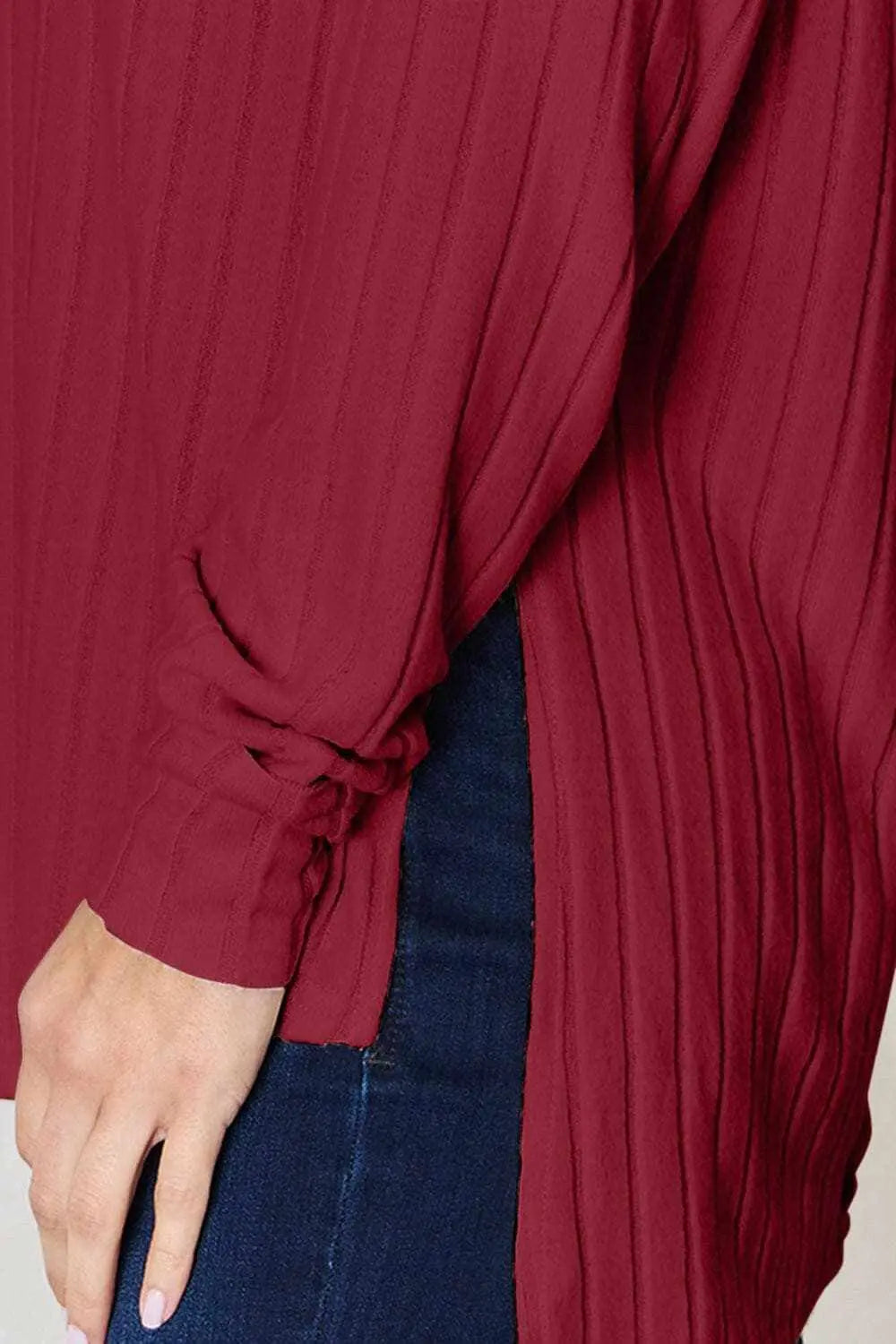 Chic ribbed round neck tee - Love Salve 