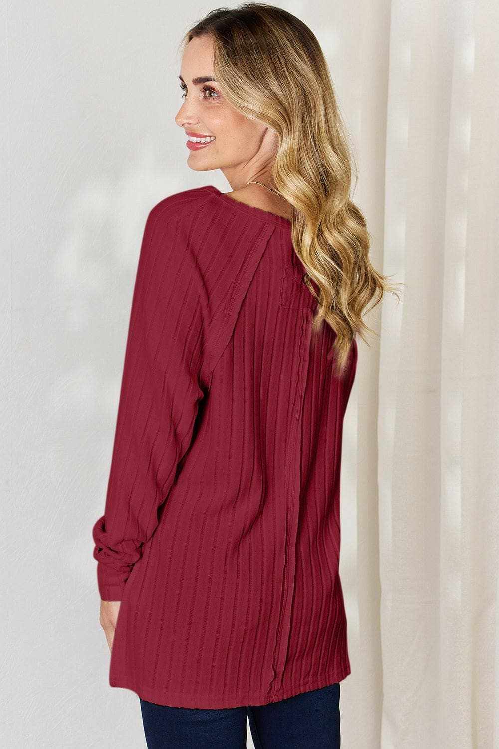 Chic ribbed round neck tee - Love Salve 