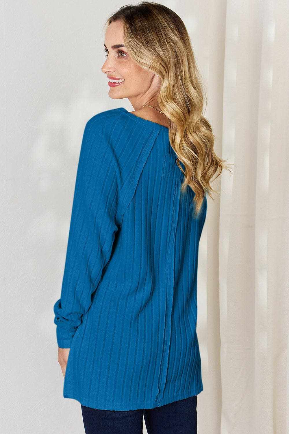Chic ribbed round neck tee - Love Salve 