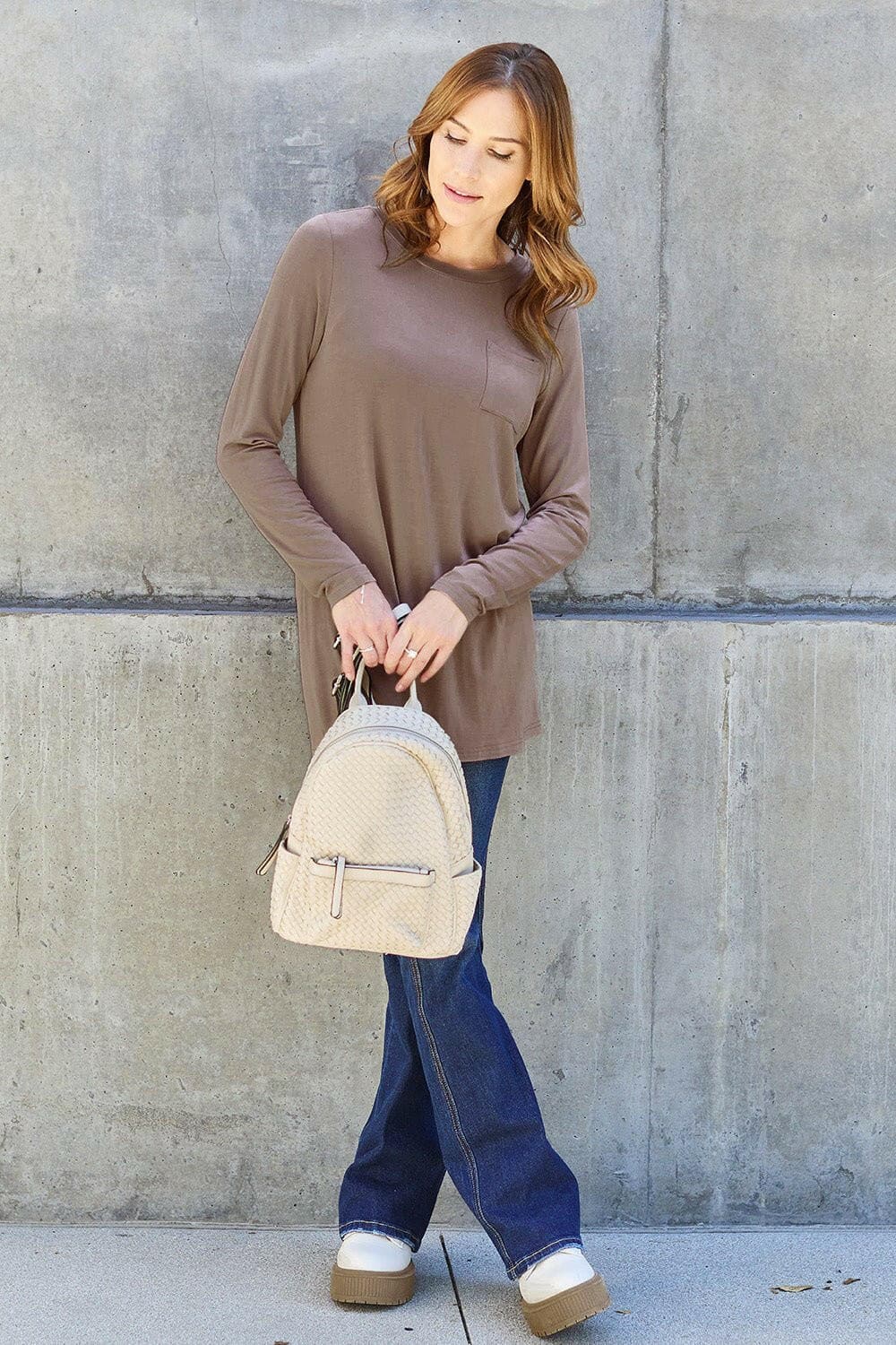 Basic Bae Full Size Round Neck Long Sleeve Top - Love Salve