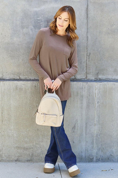 Basic Bae Full Size Round Neck Long Sleeve Top - Love Salve