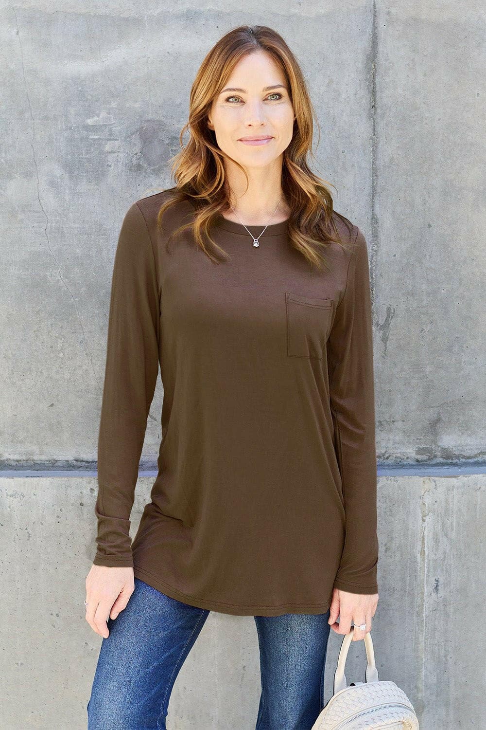 Basic Bae Full Size Round Neck Long Sleeve Top - Love Salve