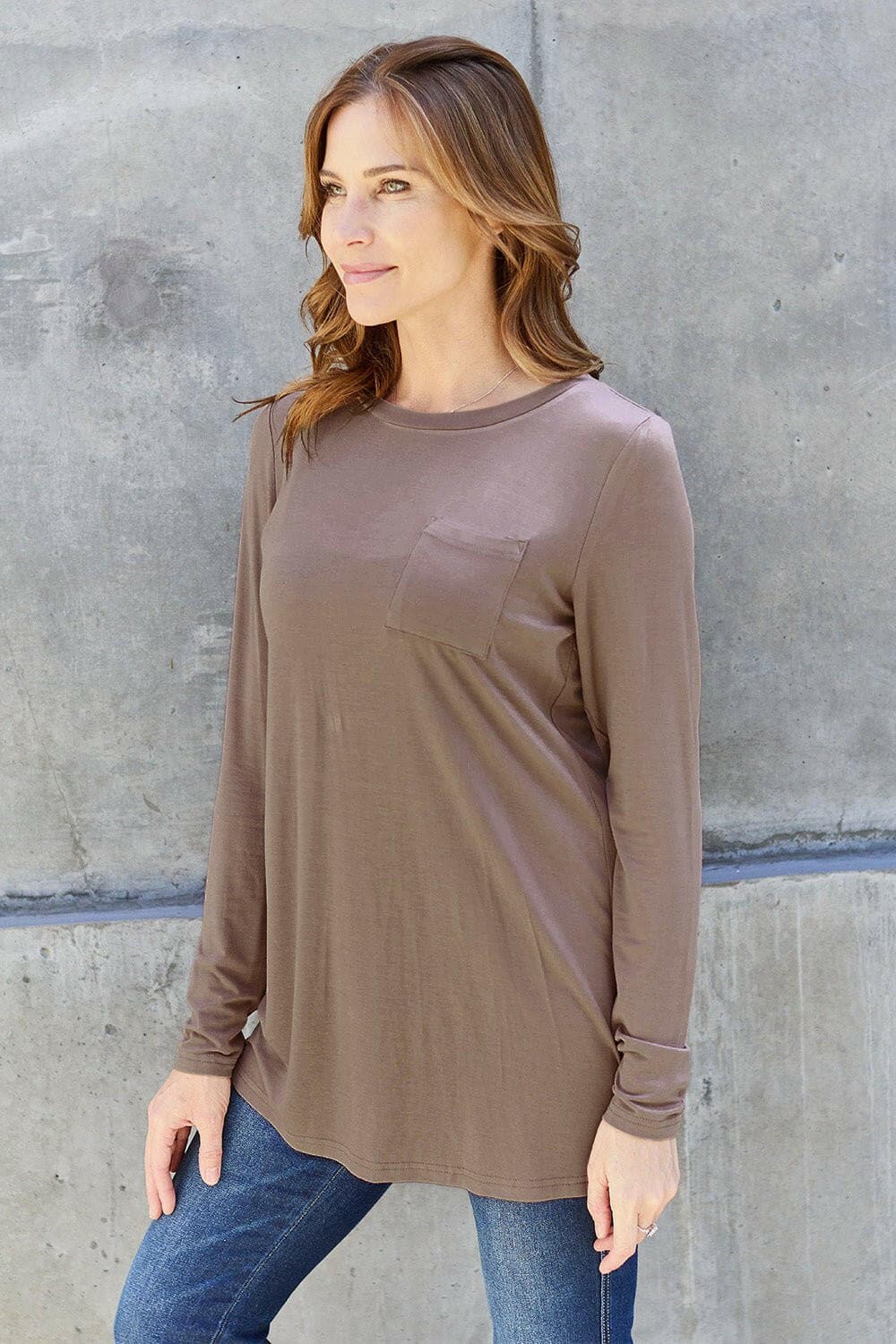 Basic Bae Full Size Round Neck Long Sleeve Top - Love Salve