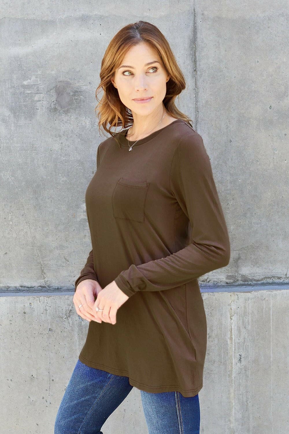 Basic Bae Full Size Round Neck Long Sleeve Top - Love Salve