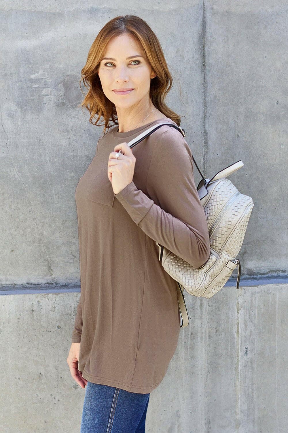 Basic Bae Full Size Round Neck Long Sleeve Top - Love Salve