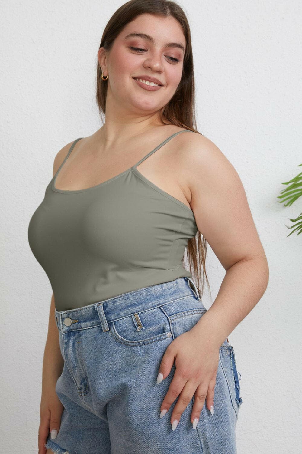 Basic Bae Full Size Round Neck Slim Cami - Love Salve